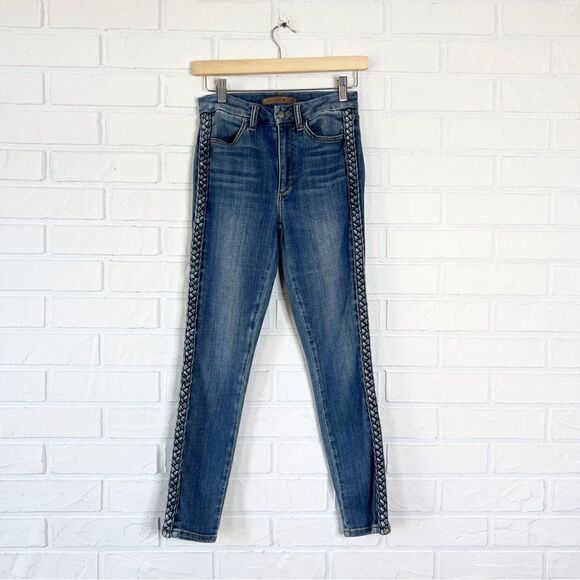 Joe's Jeans The Charlie High High Rise Skinny Ankle Jeans Braided Detail 25 - Picture 3 of 13